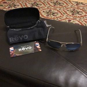 Revo Chrome Aviator Sunglasses Serilium Lenses